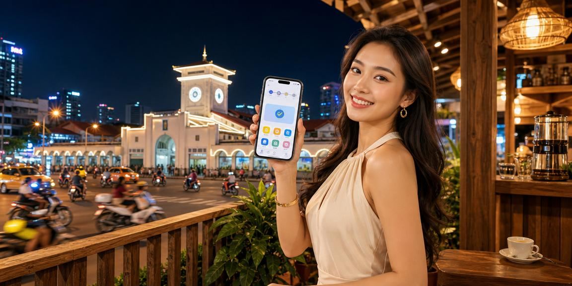 Người dùng giao dịch tài chính qua di động tại Hồ Chí Minh